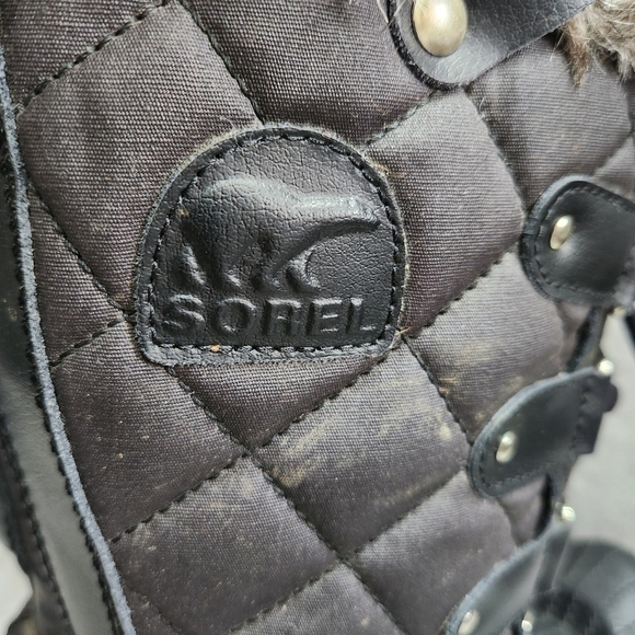 Sorel Tofino Womens 7 Boots Black Winter Waterproof Quilted Faux-Fur Trim - Picture 8 of 16